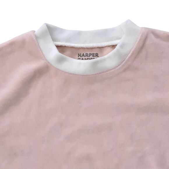 NWT Harper Canyon Girls Pink Velvet Velour Pullover Top Size 4 - Picture 4 of 8